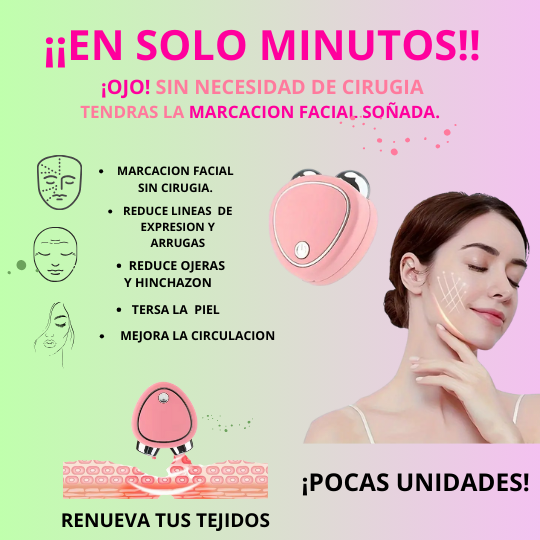 LiftGlow™️ Masajeador Facial Con Microcorriente + Gratis Gel Conductor Aloe Vera
