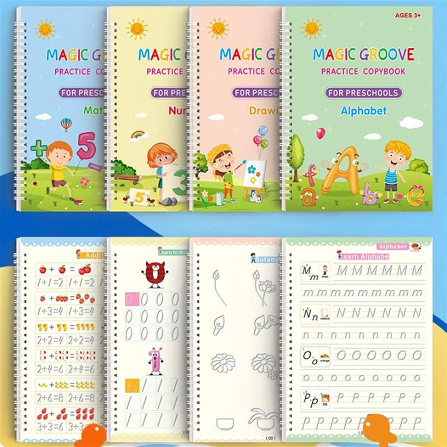 SANK MAGIC™ 4 Cuadernos Mágicos + 1 Bolígrafo Mágico + 5 Repuestos Gratis