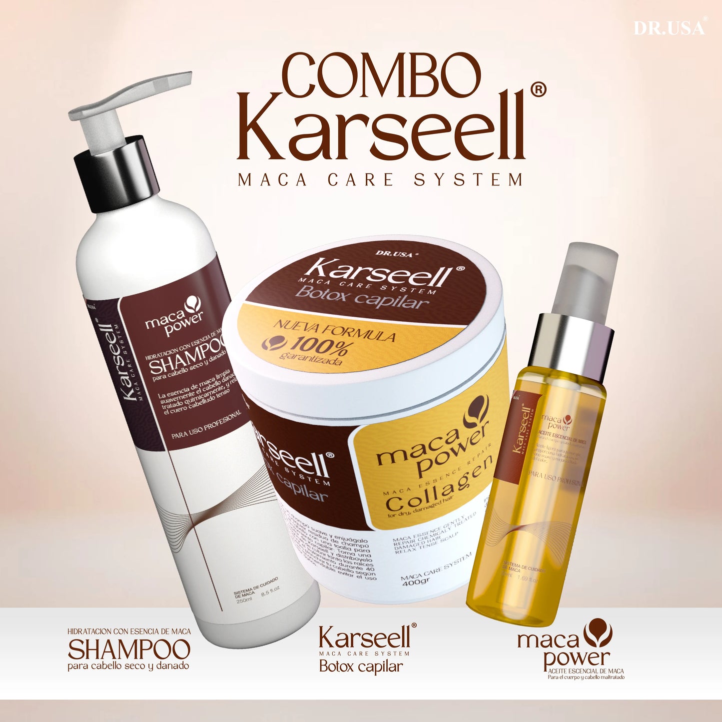 GlowLuxe™ - Kit Karseell Tratamiento Capilar con Colágeno