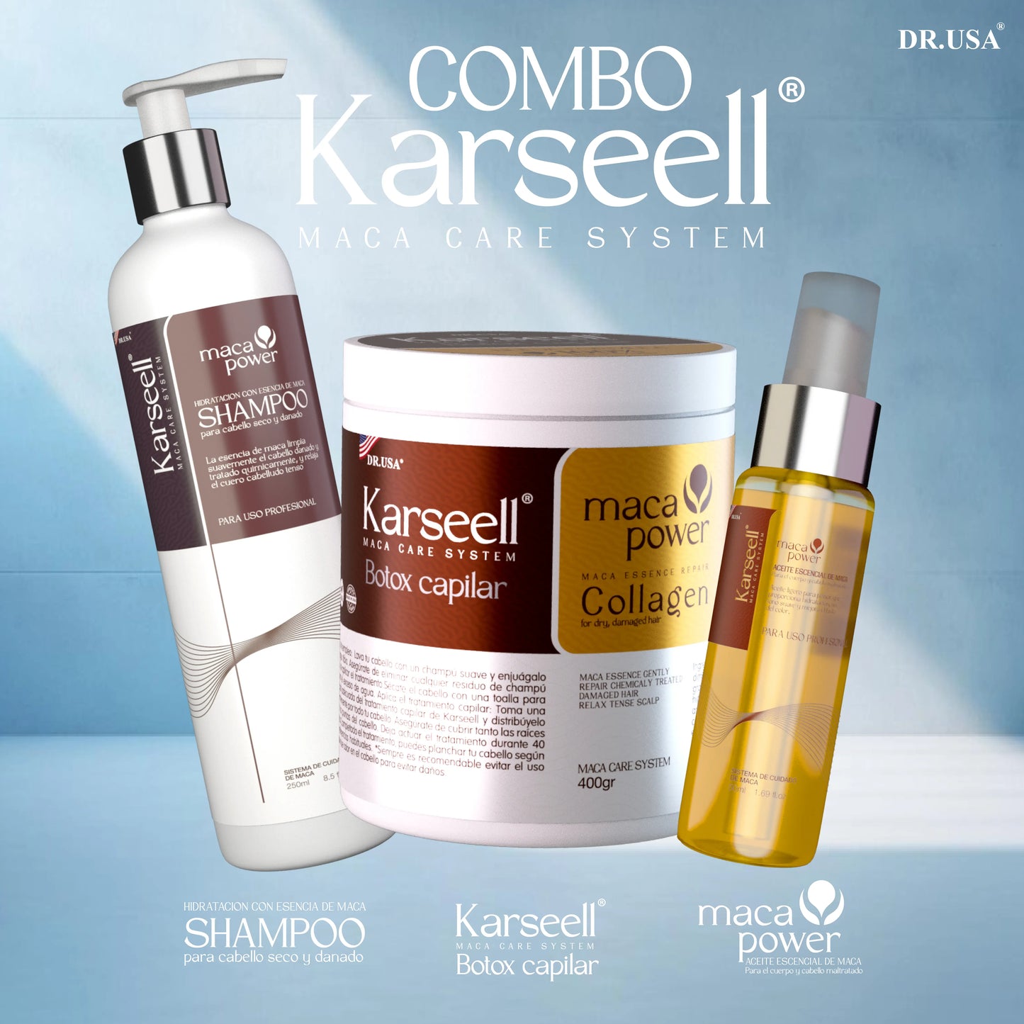 GlowLuxe™ - Kit Karseell Tratamiento Capilar con Colágeno