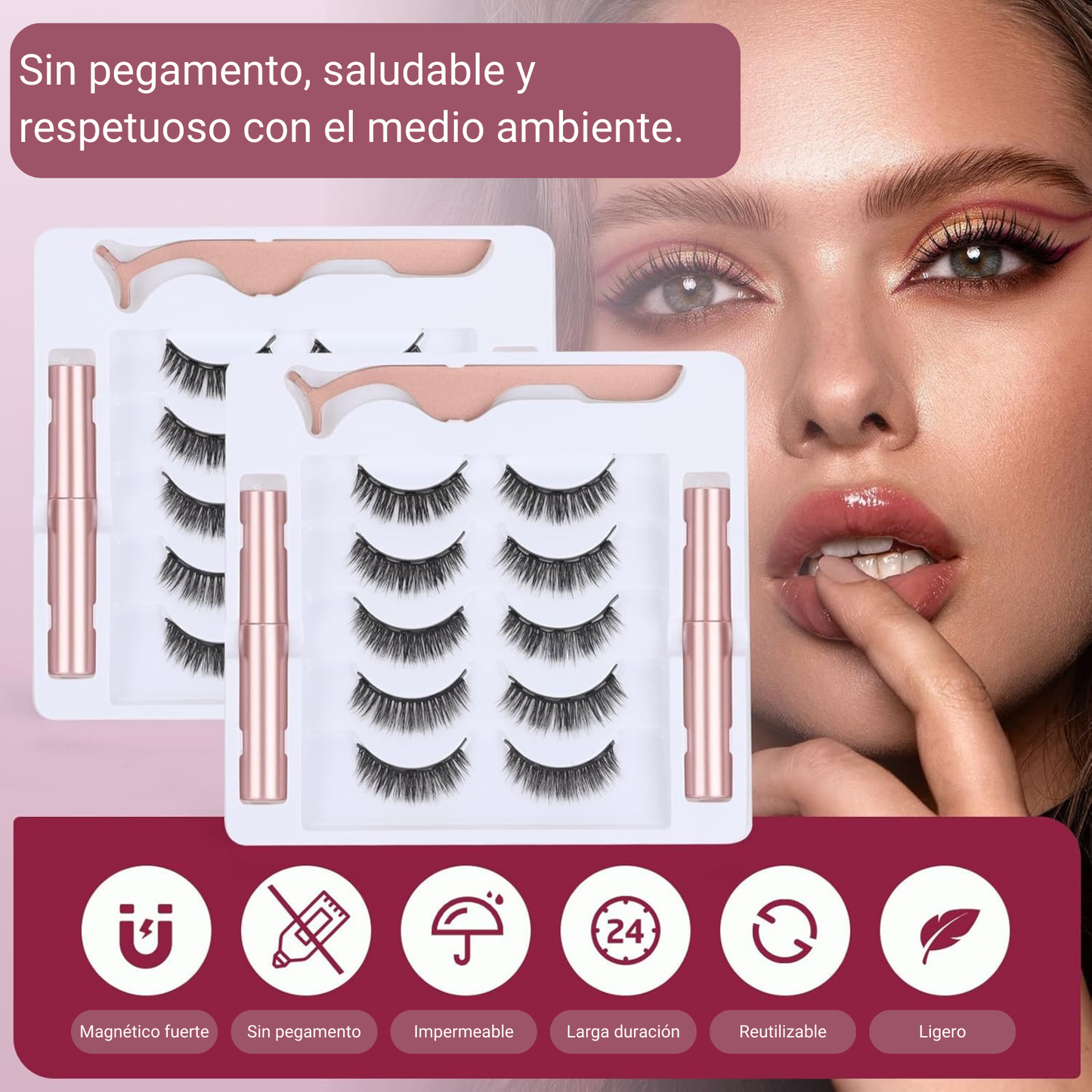 KIT DE PESTAÑAS MAGNÉTICAS X5 PARES