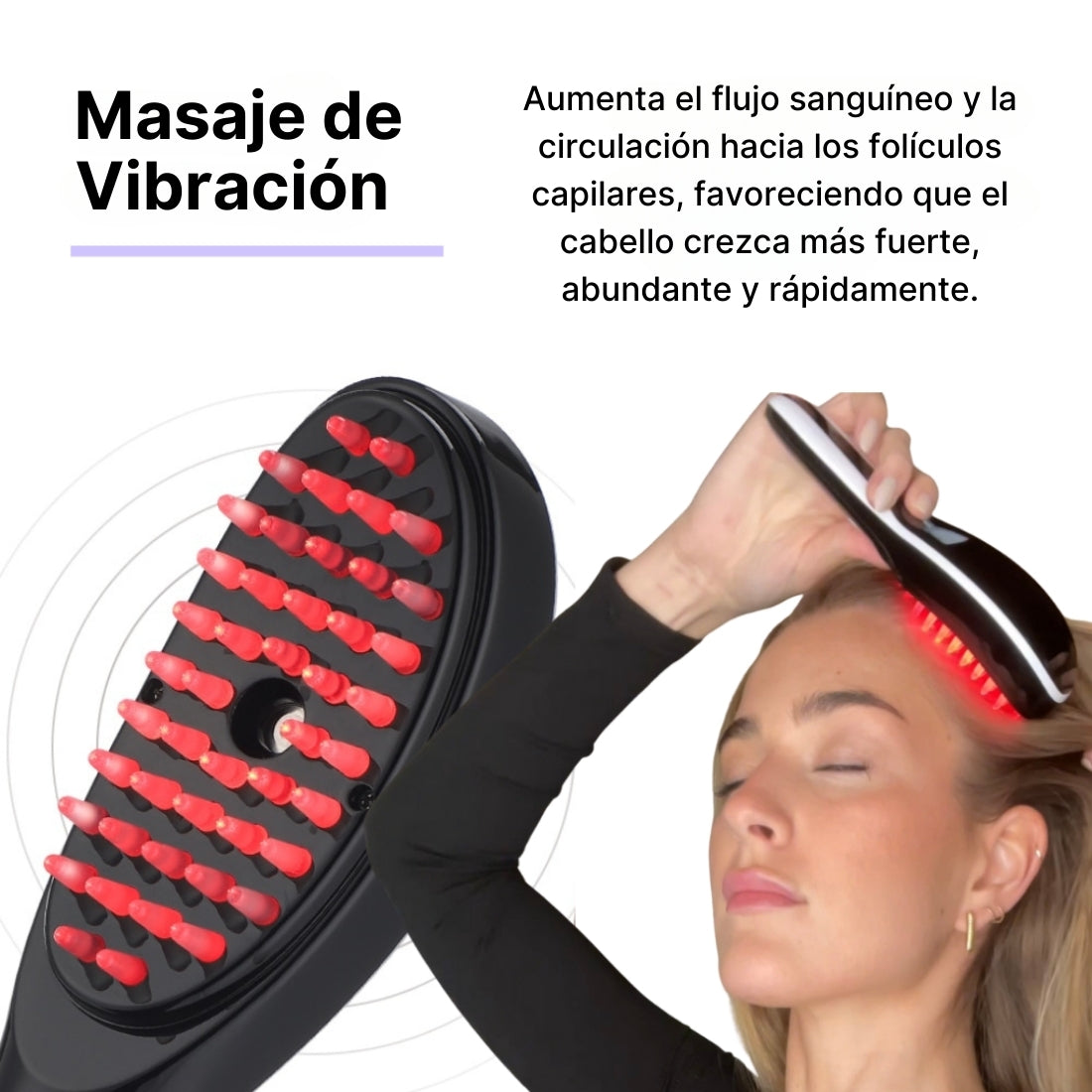 HairGlow Pro® Cepillo Masajeador Eléctrico anticaídas