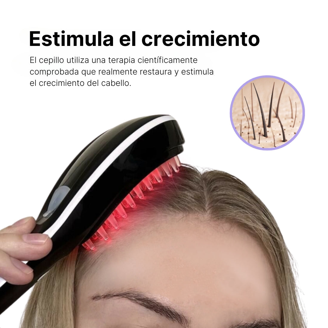 HairGlow Pro® Cepillo Masajeador Eléctrico anticaídas