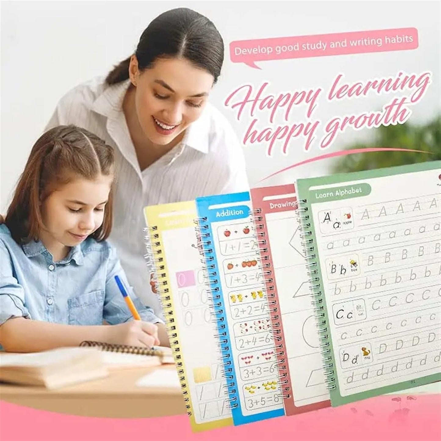 SANK MAGIC™ 4 Cuadernos Mágicos + 1 Bolígrafo Mágico + 5 Repuestos Gratis