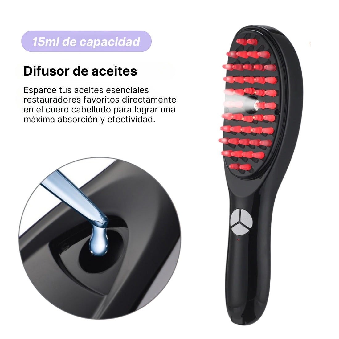 HairGlow Pro® Cepillo Masajeador Eléctrico anticaídas