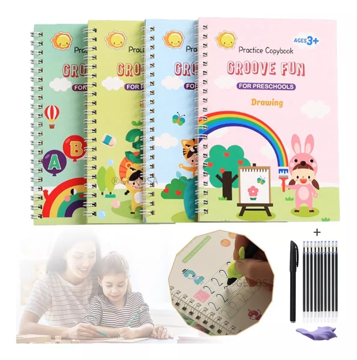 SANK MAGIC™ 4 Cuadernos Mágicos + 1 Bolígrafo Mágico + 5 Repuestos Gratis