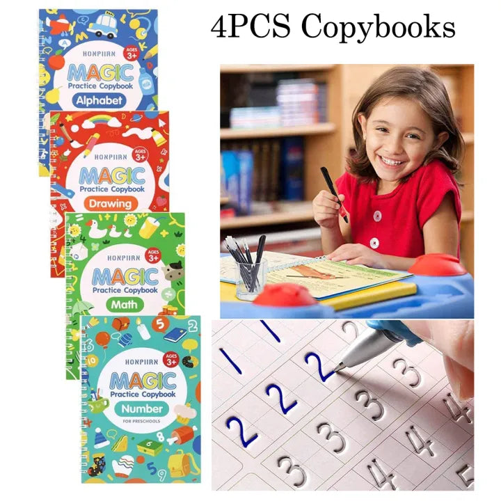 SANK MAGIC™ 4 Cuadernos Mágicos + 1 Bolígrafo Mágico + 5 Repuestos Gratis
